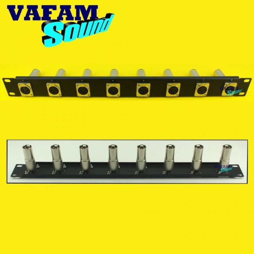   Panel with XLR Female to Male Feed Through Connectors   1RU  