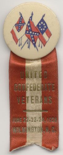 UCV CELLULOID ~ CONFEDERATE REUNION BADGE 1926 WILMINGTON NORTH 