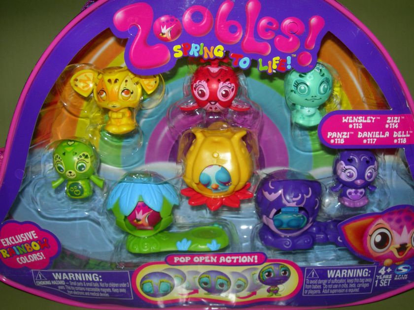 ZOOBLES Excl RAINBOW COLORS Wensley 113 ZIZI 114 Panzi 115 DANIELA 117 