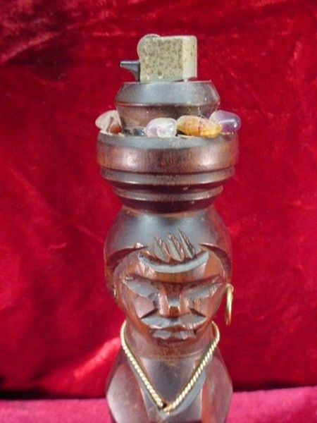 Vintage WOODEN FIGURAL LIGHTER HOLDER South American  