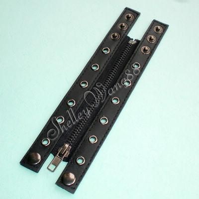 Black Leather Buckle Cuff Stud Belt Bracelet Wristband  