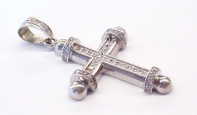 Cubic Zirconia / Sterling Silver Cross Pendant ~ 3  