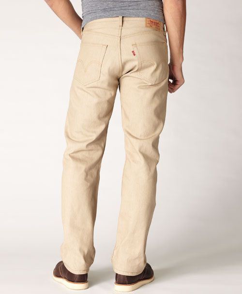 Levis 501 Mens Sand Shrink to Fit Rigid Jeans 0988  