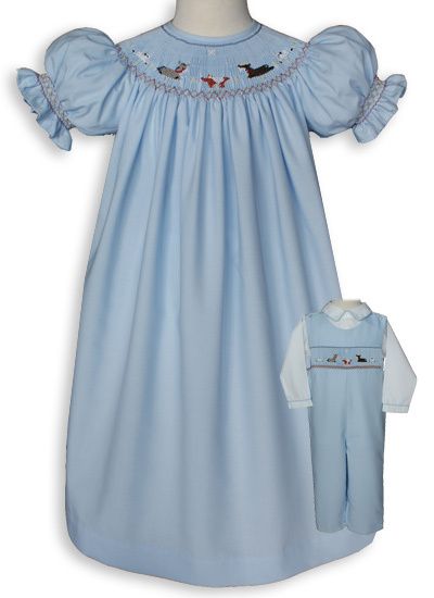 Baby Christmas Nativity smocked bishop dress 12 m 16763  