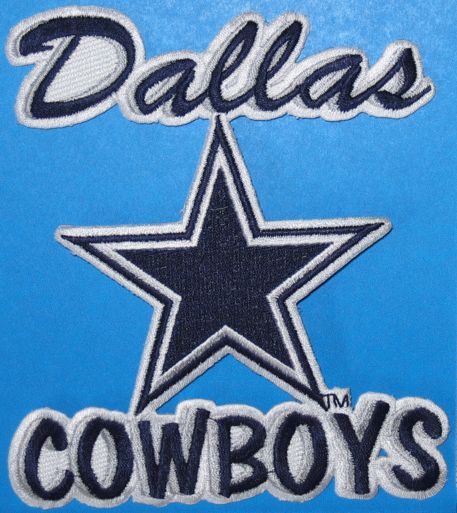 DALLAS COWBOYS STAR WRITTEN LOGO PATCH NFL FOOTBALL  