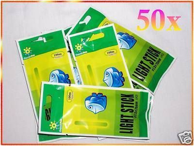 50 x Fishing Green Fluorescent Glow Light Stick 100M  