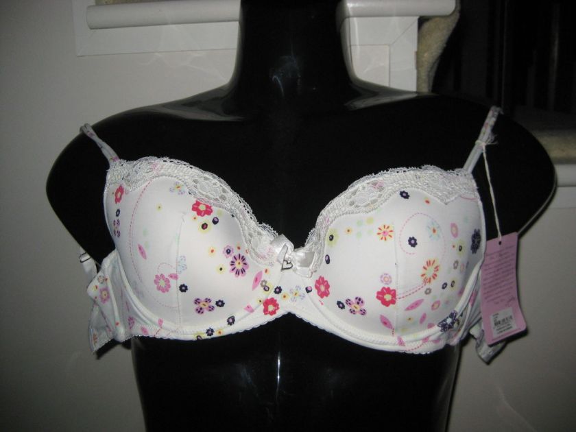 NEW ANNALISE WHITE FLORAL FULL CUP BRA 8DD,8E,10E,10F,10G RRP $54.99