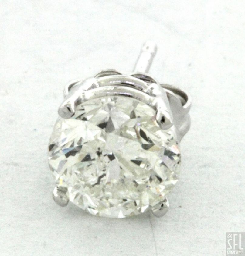 EGL CERTIFIED 14K WHITE GOLD 2.10CT DIAMOND STUD EARRINGS $15,100 