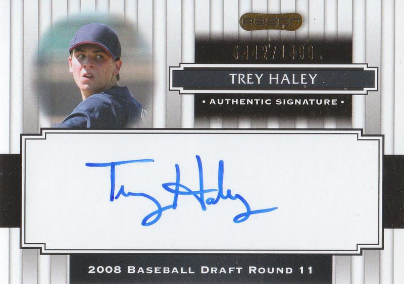 08 RAZOR RC AUTO #177 TREY HALEY 442/1499 SIGNATURE  