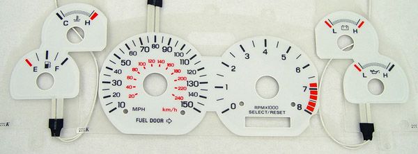 1999 2004 FORD MUSTANG GT 150MPH GLOW GAUGES 2000 2001  