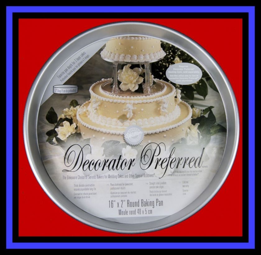 Wilton ***16x2 LARGE ROUND DECORATOR PREFERRED*** CAKE PAN w/INSERT 