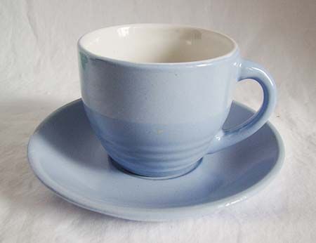 Ceramic Demitasse Cups & Saucers Fiesta style Colors  