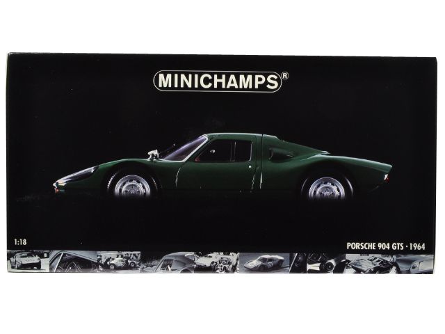 Brand new 118 scale diecast model car of 1964 Porsche 904 GTS Green 