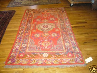 Khotan rug East Turkistan 7.1x4.1  