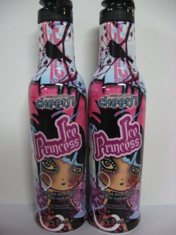 LOT OF 2 ICE PRINCESS COOL BRONZER TANNING BED LOTION  