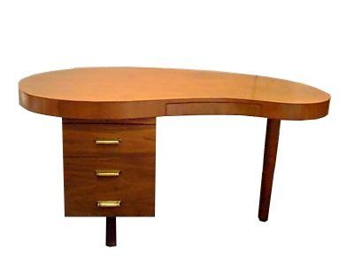 1940s Kidney Shaped Desk by Gilbert Rohde  