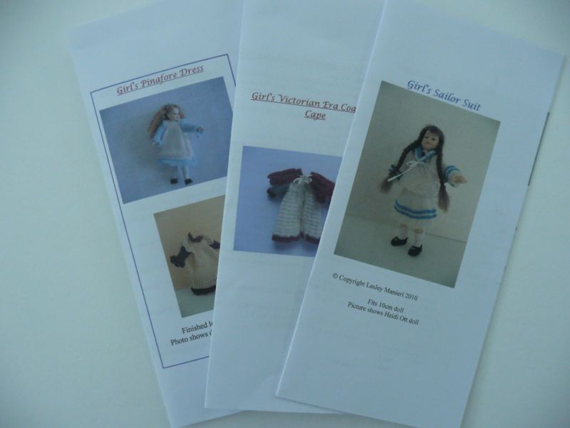 Knitting Patterns  112scale 4 little girl   SET 3  