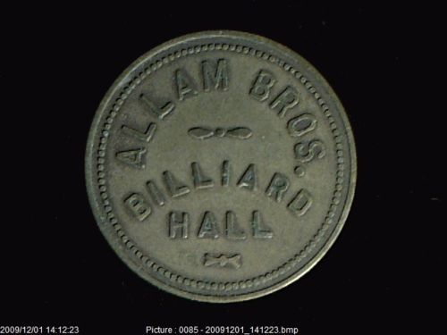 Allam Bros Billiard Hall Del Norte Colorado Trade Token  