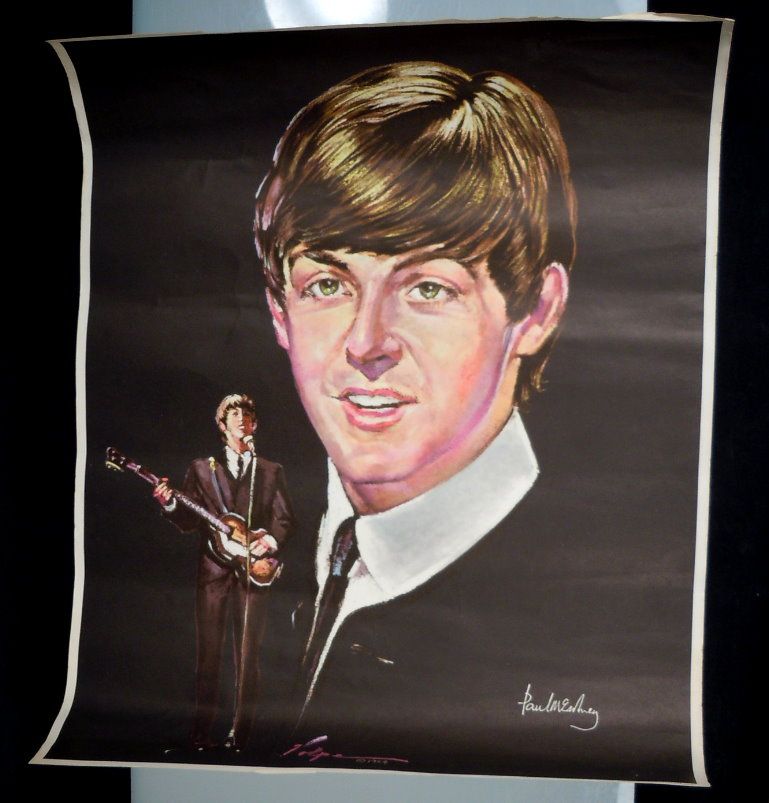 Vintage 1964 Beatles Poster by Volpe PAUL McCARTNEY  