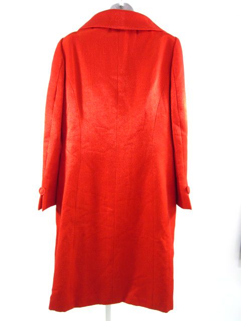 LOURDES CHAVEZ Red Wool Long Blazer Dress Suit Sz 12  