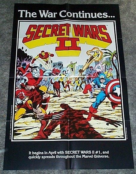 1985 MARVEL SECRET WARS POSTERX MEN/AVENGERS/CAPTAIN AMERICA 