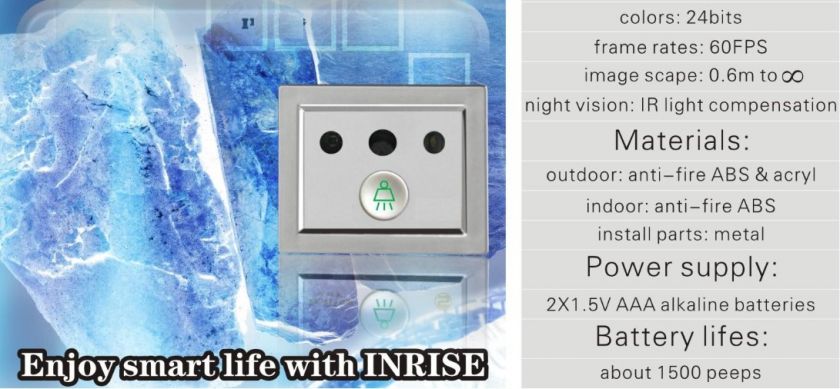 Door Doorbell Night Vision 60fps Smoothy Rapid Video Camera HD 2.7 