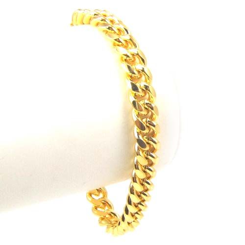 28g MEN 18K YELLOW GOLD GP BRACELET SOLID GEP CHAIN  