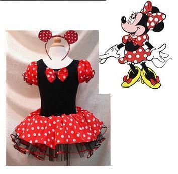 NWT Disney Minnie Mouse Costume Dress Dance Leotard 1 6  
