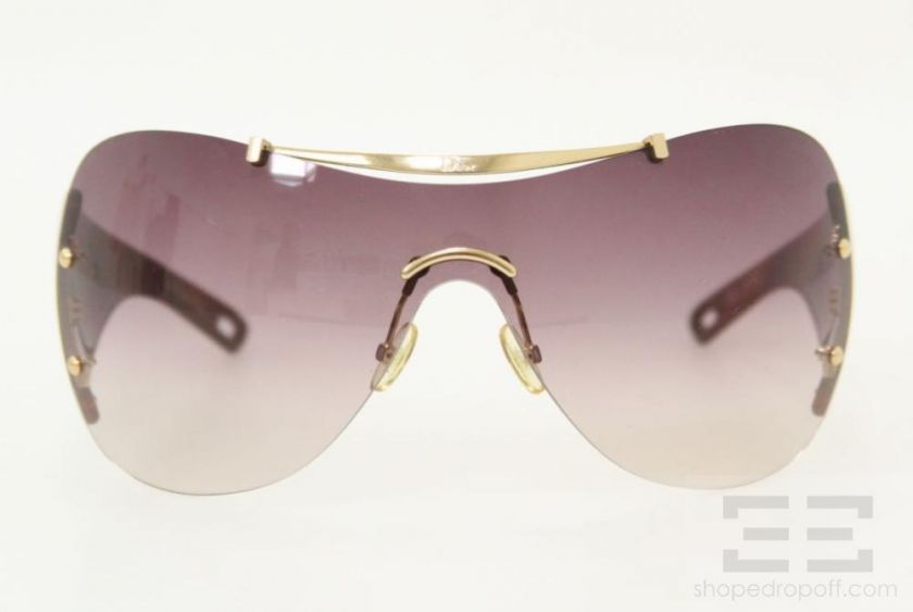   Dior Brown & Gold Wrap Around Diorito Shield Sunglasses LRT94  