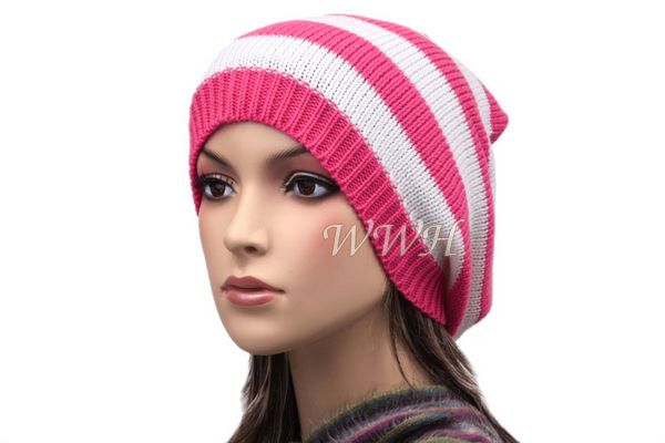 TWO TONE STYLE BEANIE HAT SKI WINTER CAP be381  