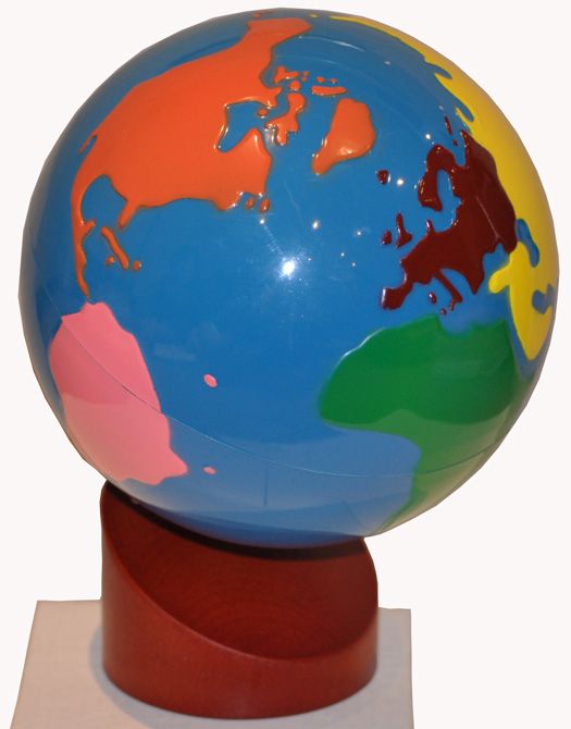 MONTESSORI GEOGRAPHY   Continents GLOBE of the WORLD  