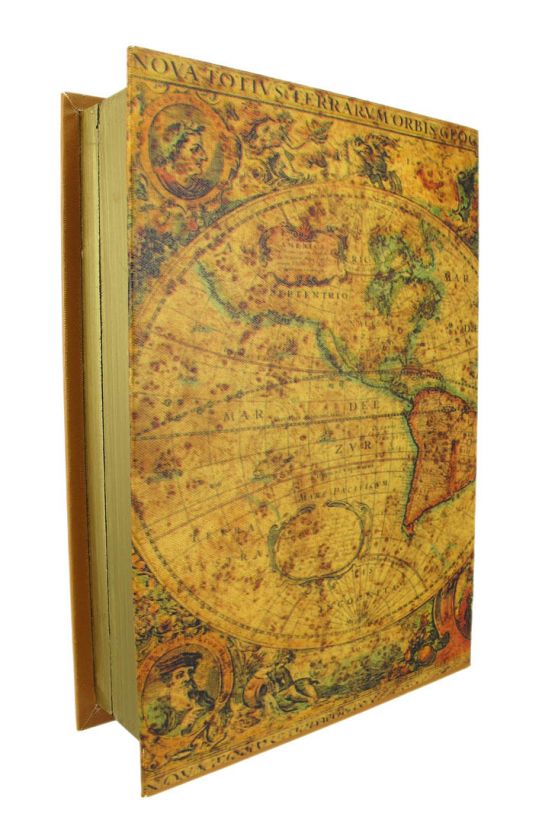 Set Of 3 World Atlas Secret Nesting Book Boxes  