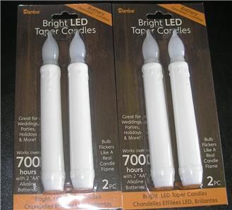 battery operated 4 LED 6 TAPER CANDLES wedding SAFETY caroling vigil 