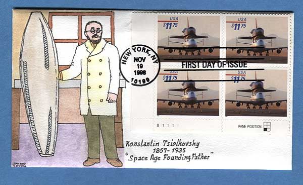 3262 Express Mail 1998 Space Shuttle PB FDC by Ken Kribbs HP #1  