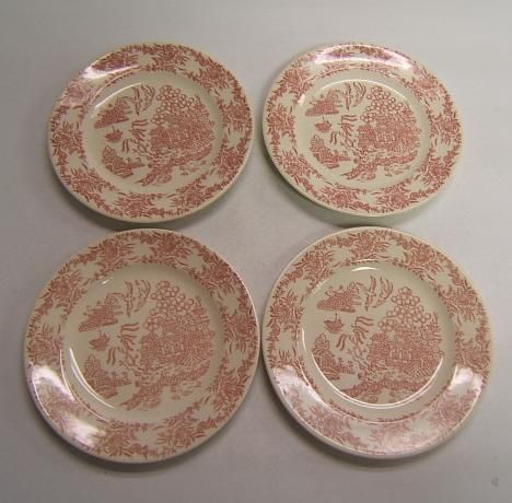 Hamilton Ross Ming Red Dinnerware 4 bread plates  