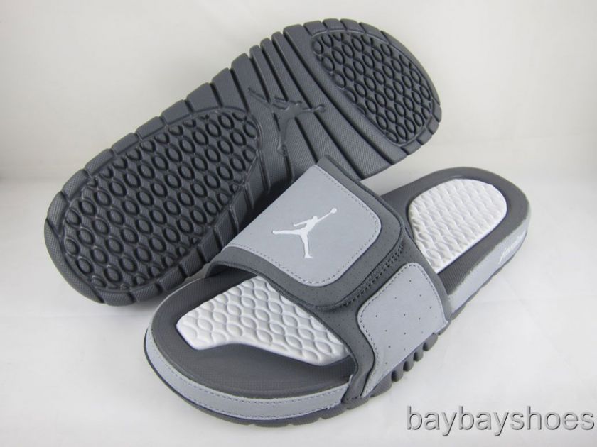 NIKE JORDAN HYDRO 2 WOLF GRAY/WHITE/LIGHT GRAPHITE VELCRO SANDALS MENS 