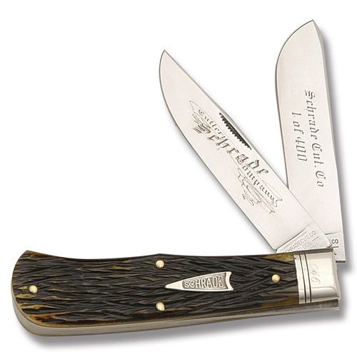 SCHRADE WALDEN USA TRAPPER FIRE/ICE TEMPERED BROWN #183  