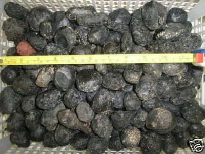 Black Tektite Specimen   0.5 kg (15   50 g Pieces) Lot  