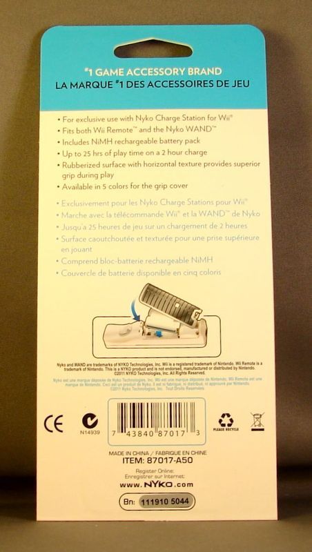   Battery Kit for 87000 Nintendo Wii ChargeStation Rubberized New  