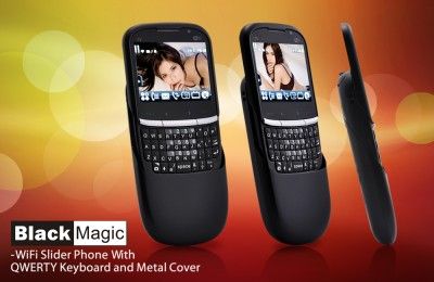 Black Magic   WiFi Slider Phone with QWERTY Keyboard and Metal Cover