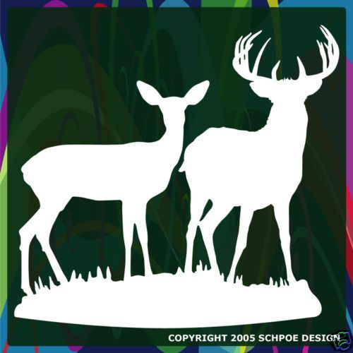 Big buck and Doe deer hunting decal bow hunter H212  