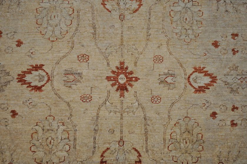 7x10 RUG CHOBI IVORY RUST HANDMADE VEGETABLE DYE MUTED  