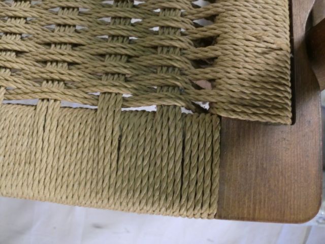 Hans Wegner Style Teak & Woven Rope Rocker (9477)r.  