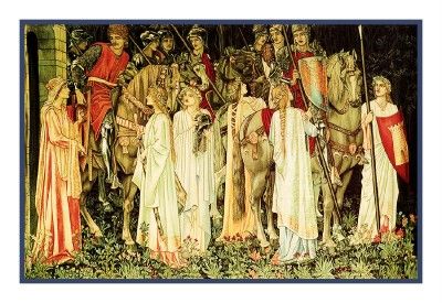 William Morris Knight Quest Holy Grail Counted Cross Stitch Chart Free 