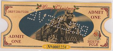 Polar Express Punched Golden Keepsake Ticket Movie Size  