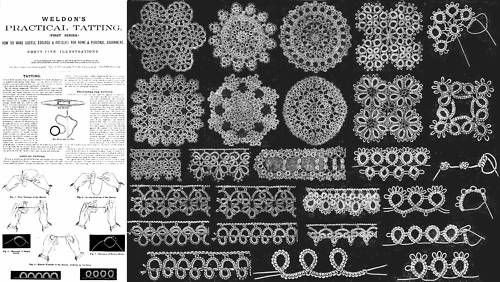 Victorian WELDONS Tatting Lace Tat Patterns Book c1890  