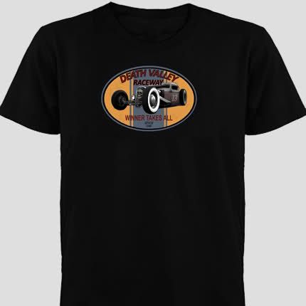   Rod Death Valley Raceway hot rod car vintage old school T shirt  