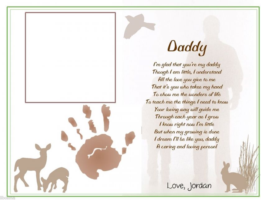 DADDY Take My Hand Poem Print Child Handprints Photo Christmas Fathers 