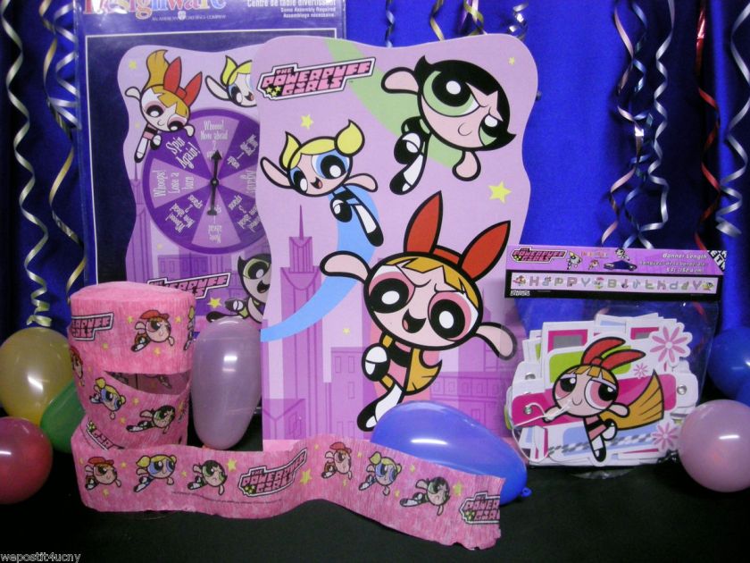 PowerPuff Girls Decoration Set 3 Pieces Centerpiece Banner Pink 