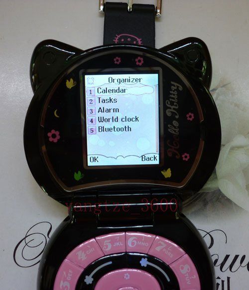 c109 Hello Kitty watch cell phone mp4+1G CARD BLACK  